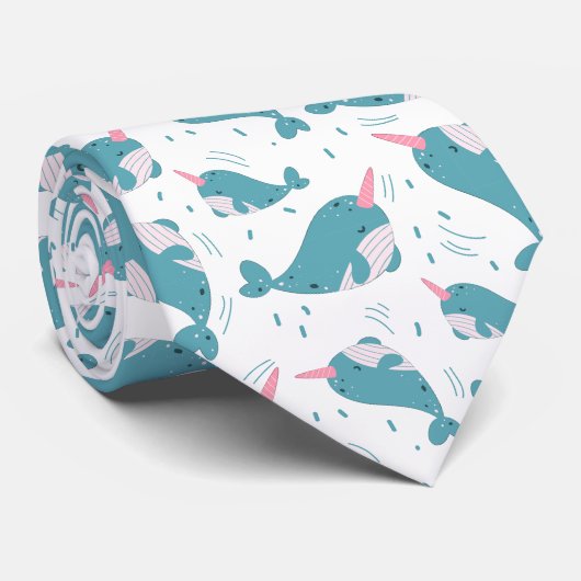 Niedlicher Ozean Kreaturen Sea Life Neck Tie Krawatte (Gerollt)