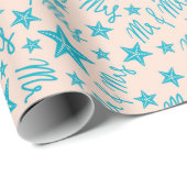 Niedlicher Ozean Starfish Sommer Brautparty Pastel Geschenkpapier (Rolleneckpunkt)