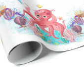 Niedlicher Ozeanbaby Octopus bunt Geschenkpapier (Rolleneckpunkt)