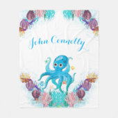 Niedlicher Ozeanjunge Octopus bunt Fleecedecke (Vorderseite)