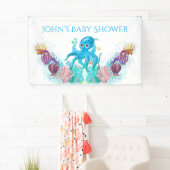 Niedlicher Ozeanjunge Octopus Farbenfrohe Babydusc Banner (Insitu)