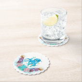 Niedlicher Ozeantopus mit bunten Muscheln Pa Untersetzer (Vor Ort)