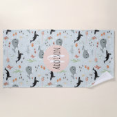 Niedlicher Ozeanwal und Meeresmuster Kinder Strandtuch (Vorderseite)