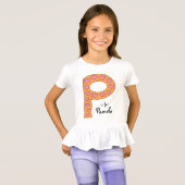 Niedlicher P-Letter-Design Personalisierter Mädche T-Shirt (Vorne ganz)