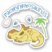 Niedlicher Pachyrhinosaurus Aufkleber (Vorderseite)