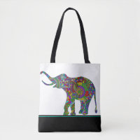 Niedlicher Paisley Elefant auf Schwarz und Weiß