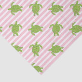 Niedlicher Palm Beach Rosa Streifen und Schildkröt Seidenpapier (Ausschnitt)