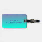 Niedlicher Palm Tree Blau und Lila Ober Gepäckanhänger (Rückseite horizontal)