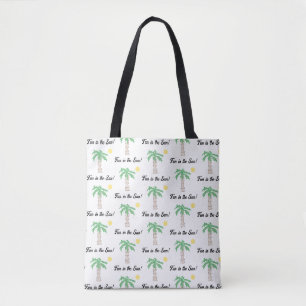 Niedlicher Palmenbaum und Beach Cartoon, Fun Sunny Tasche