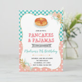 Niedlicher Pancake und Pajamas Einladung (Stehend Vorderseite)
