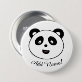 Niedlicher Panda, addieren Namensknopf Button (Vorne & Hinten)