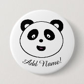Niedlicher Panda, addieren Namensknopf Button (Vorderseite)