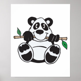 niedlicher Panda am Ast Poster