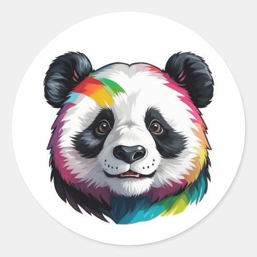 niedlicher Panda-Aquarellaufkleber Runder Aufkleber (Vorderseite)