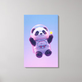 Niedlicher Panda‑Astronaut Kinder Wandkunst – Lust Leinwanddruck