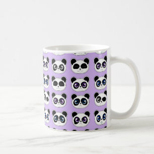 Niedlicher Panda-Ausdruck lila Kaffeetasse