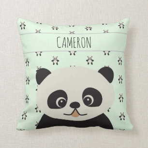 Niedlicher Panda-Baby-Bär Grün Personalisiert Kissen
