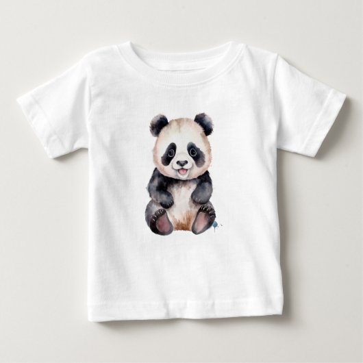 Niedlicher Panda Baby T-shirt (Vorderseite)