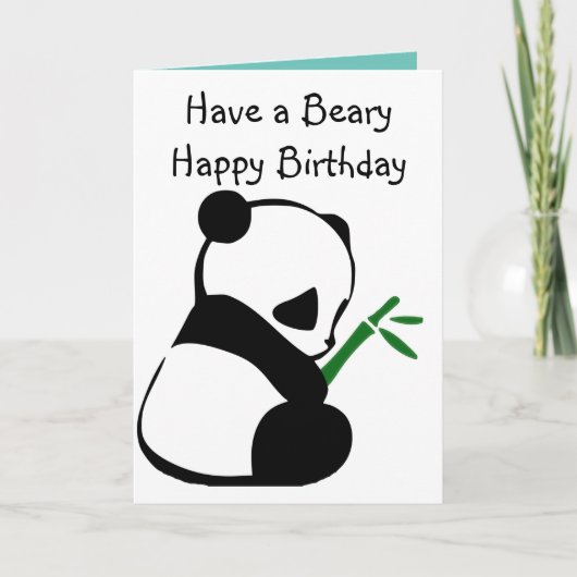 Niedlicher Panda-Bambus-Geburtstag Karte (Vorderseite)