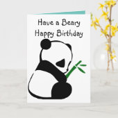 Niedlicher Panda-Bambus-Geburtstag Karte (Gelbe Blume)