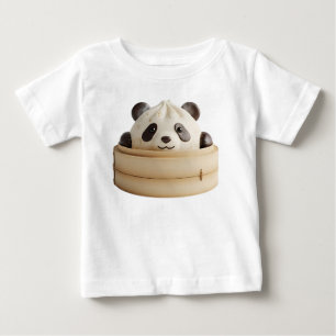 Niedlicher Panda Bao Bun Bambusdämpfer Baby T-shirt