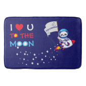 Niedlicher Panda Bär auf Raketenschiff Kinder Pers Badematte (Vorderseite)