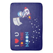 Niedlicher Panda Bär auf Raketenschiff Kinder Pers Badematte (Vorderseite Vertikal)