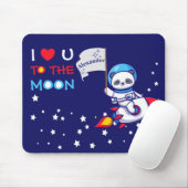 Niedlicher Panda Bär auf Raketenschiff Kinder Pers Mousepad (Mit Mouse)