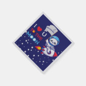 Niedlicher Panda Bär auf Raketenschiff Kinder Pers Serviette (Ecke)