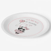 Niedlicher Panda Bär Ballerina Pink Kindergeburt Pappteller (Schrägansicht)