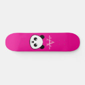 Niedlicher Panda-Bär, benutzerdefiniert Monogramm Skateboard (Horizontal)