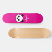 Niedlicher Panda-Bär, benutzerdefiniert Monogramm Skateboard (Horizontal)