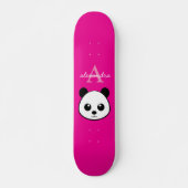 Niedlicher Panda-Bär, benutzerdefiniert Monogramm Skateboard (Vorne)