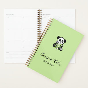 Niedlicher Panda-Bär blassgrün Planer