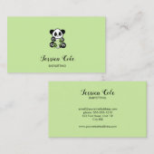 Niedlicher Panda-Bär blassgrün Visitenkarte (Vorne/Hinten)