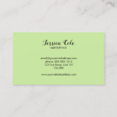 Niedlicher Panda-Bär blassgrün Visitenkarte (Rückseite)