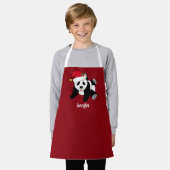 Niedlicher Panda Bär Custom Red Kids Weihnachten Schürze (Getragen)