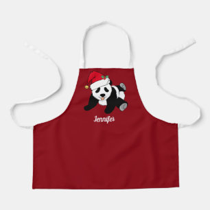 Niedlicher Panda Bär Custom Red Kids Weihnachten Schürze
