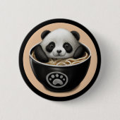 Niedlicher Panda-Bär, der in einer Schüssel Ramen Button (Vorderseite)