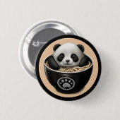 Niedlicher Panda-Bär, der in einer Schüssel Ramen Button (Vorne & Hinten)