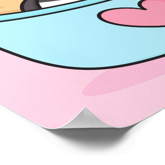 Niedlicher Panda-Bär, der Kaffee trinkt Poster (Ecke)