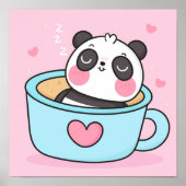 Niedlicher Panda-Bär, der Kaffee trinkt Poster (Vorne)
