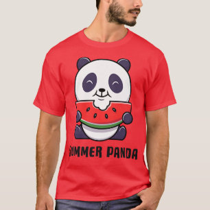 Niedlicher Panda Bär Eating Watermelone Premium T-Shirt
