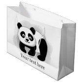 niedlicher Panda-Bär fügt Text Große Geschenktasch Geschenktüte (Vorderseite Schrägansicht)