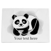 niedlicher Panda-Bär fügt Text Große Geschenktasch Große Geschenktüte (Vorderseite)