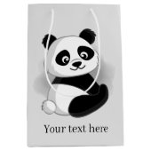 niedlicher Panda-Bär fügt Text Medium Geschenktasc Mittlere Geschenktüte (Vorderseite)
