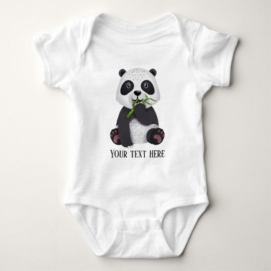 niedlicher Panda-Bär fügt Text unisex hinzu Baby Strampler (Vorderseite)