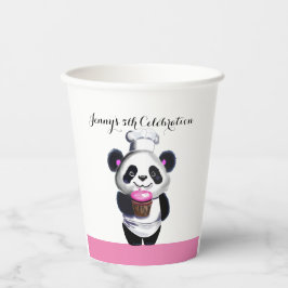 Niedlicher Panda Bär Geburtstagspapier-Cup Pappbecher
