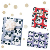 Niedlicher Panda-Bär Geschenkpapier Set