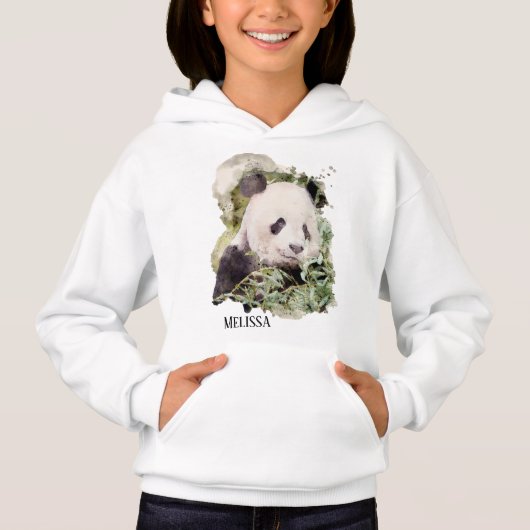 niedlicher Panda-Bär gibt Hoodie-Mädchen Hoodie (Vorderseite)